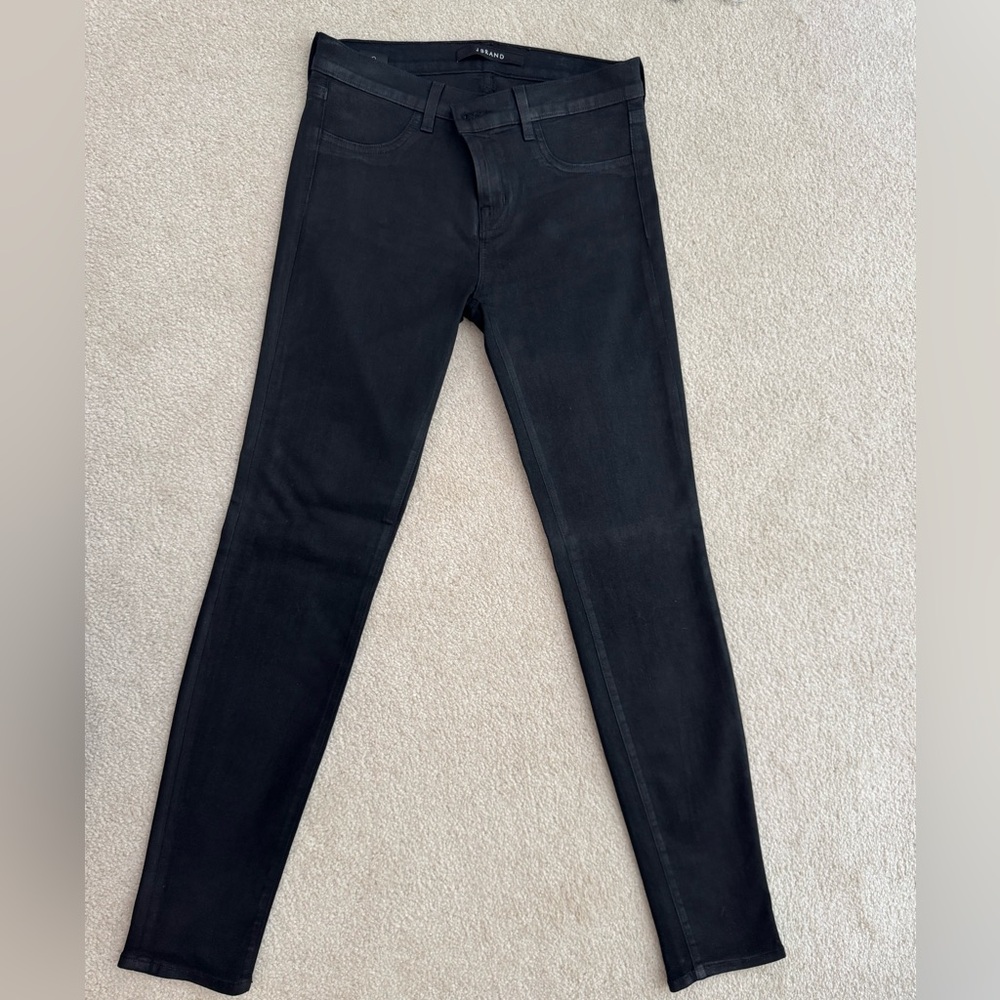 J Brand Charcoal Denim Pants Wax Coated
